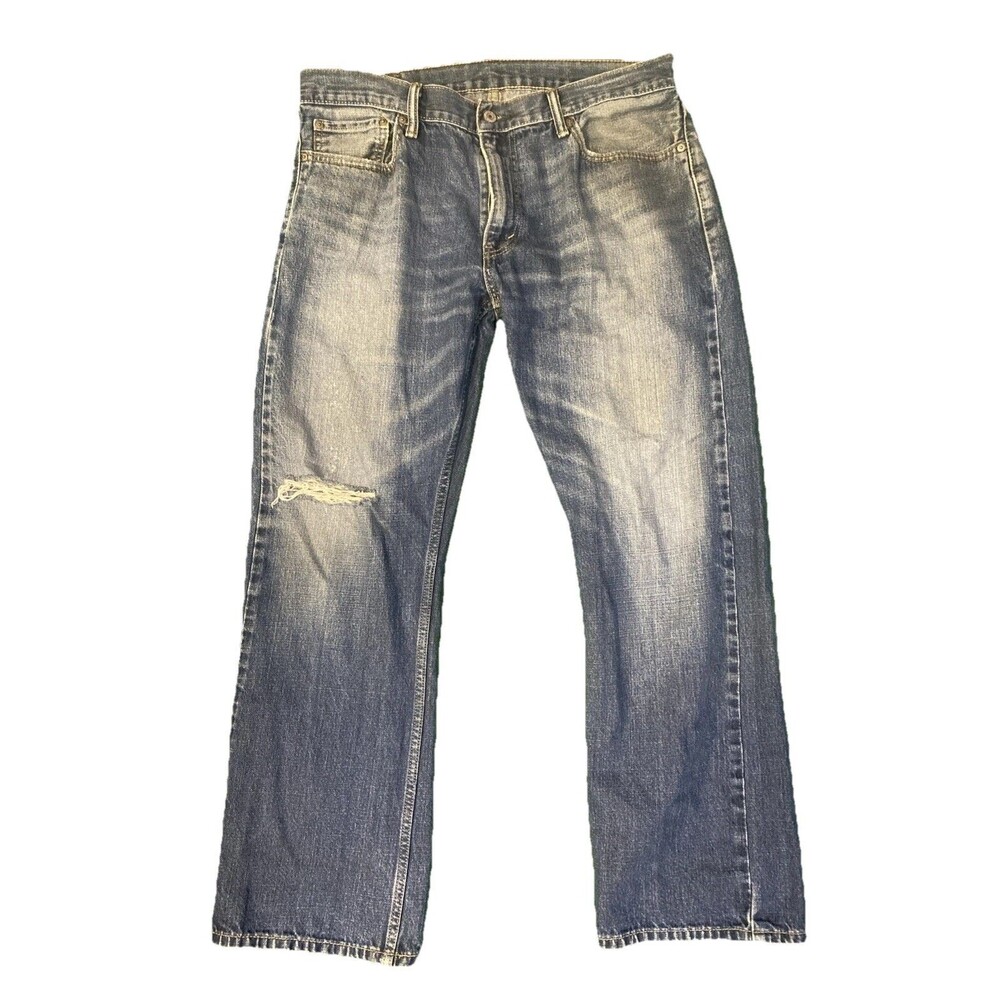 Distressed Levi’s 514 Slim Straight Denim Jeans Size 36 Good Fading
